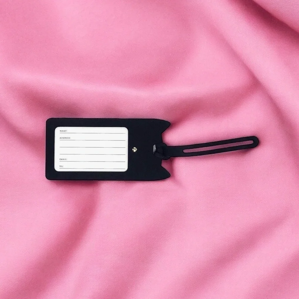 Kate Spade New York Silicone Luggage Tag with Durable Strap, Black Cat (new)